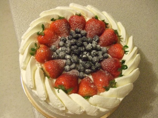 Strawberry blueberry cake